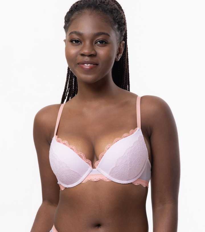 Push-up bra with lace Woman, Pink