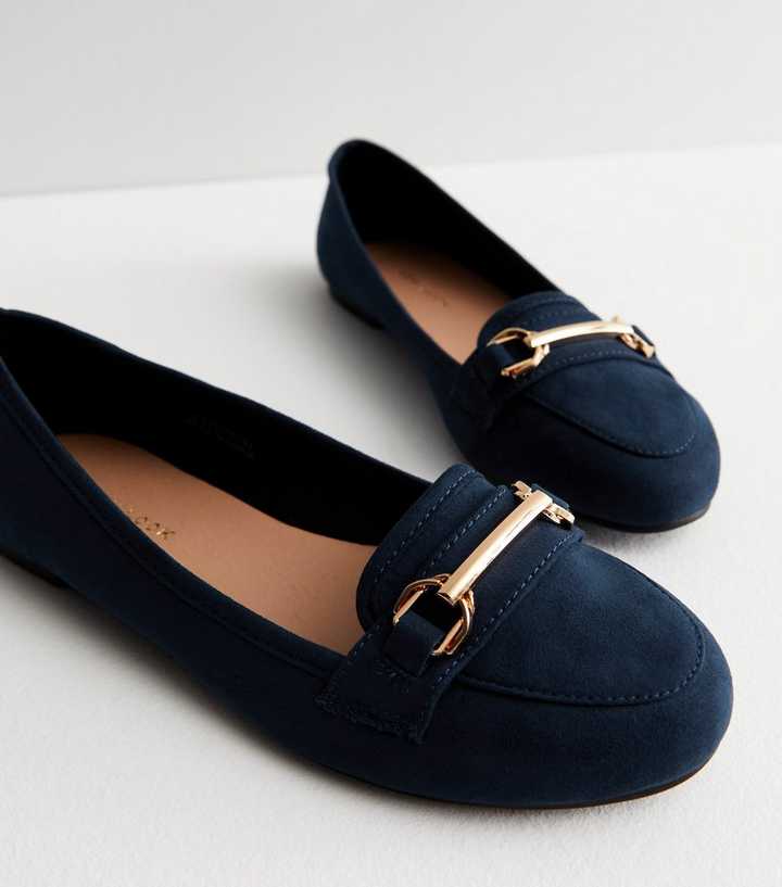 ladies navy moccasin shoes