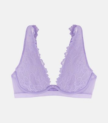 Buy Lilac Floral Lace Padded Bra 40DD, Bras