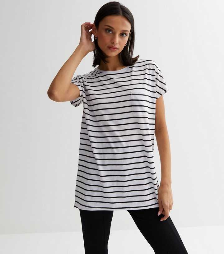 striped pocket tee womens