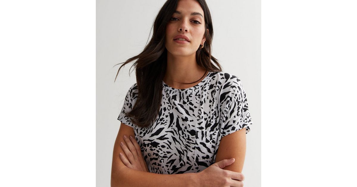Regular Fit Short Sleeve Shirt - Random Mixed Panel - Animal Print