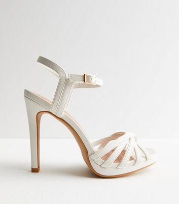 New look white strappy heels sale