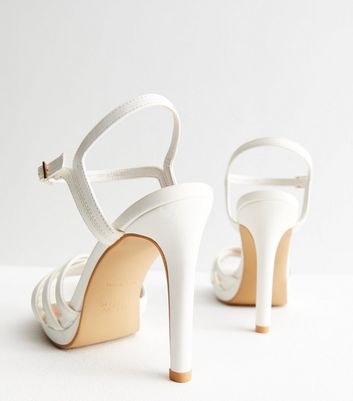 White 2 store inch heel sandals