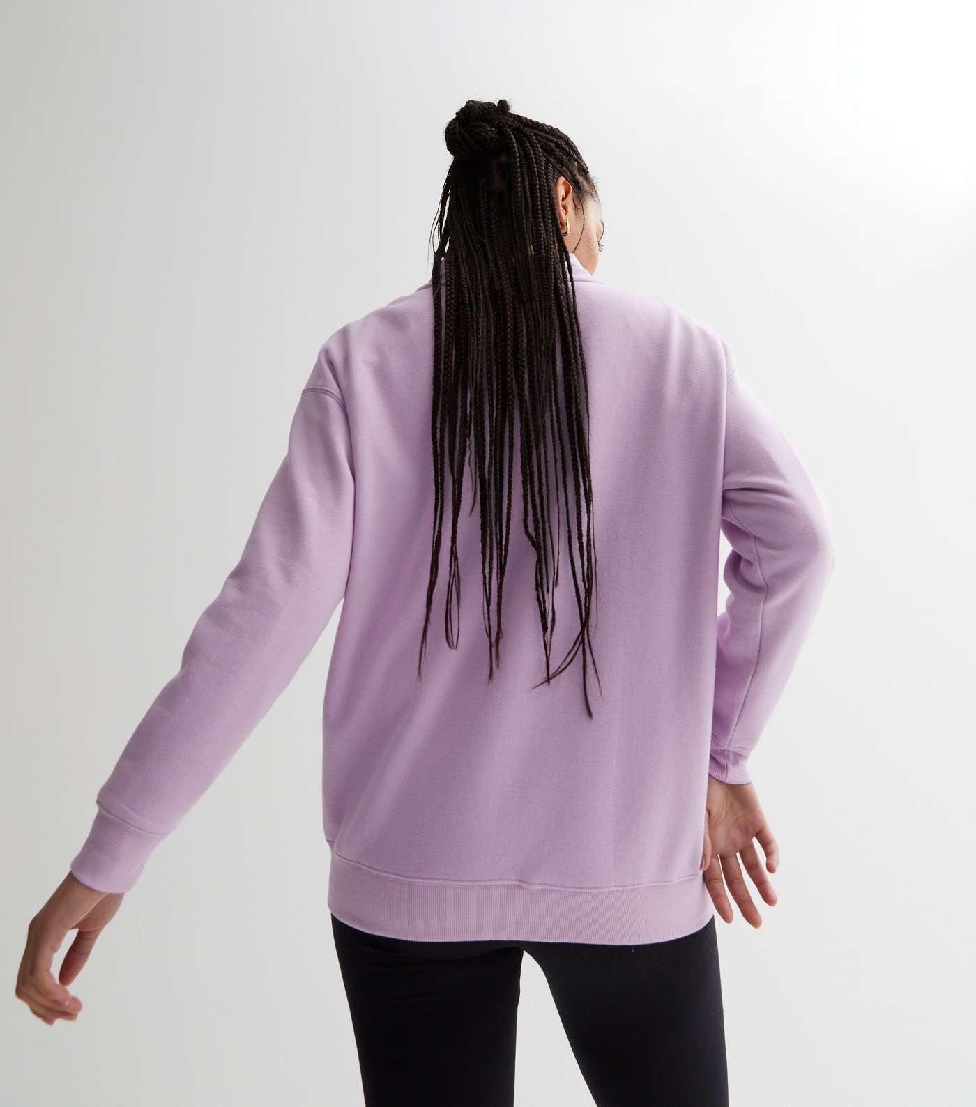 Lilac Jersey Crew Neck Long Sleeve Sweatshirt Image 4