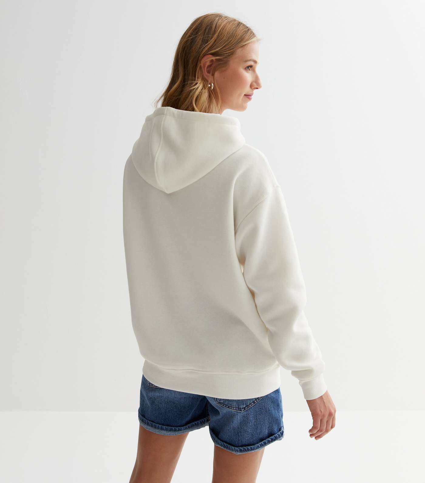 White Pocket Front Hoodie Image 4