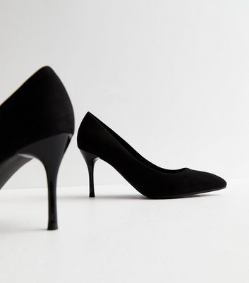 COMFORT PLUS Ladies WIDE FIT Heels Womens Casual Black Low Court Shoes UK  Size 8 | eBay