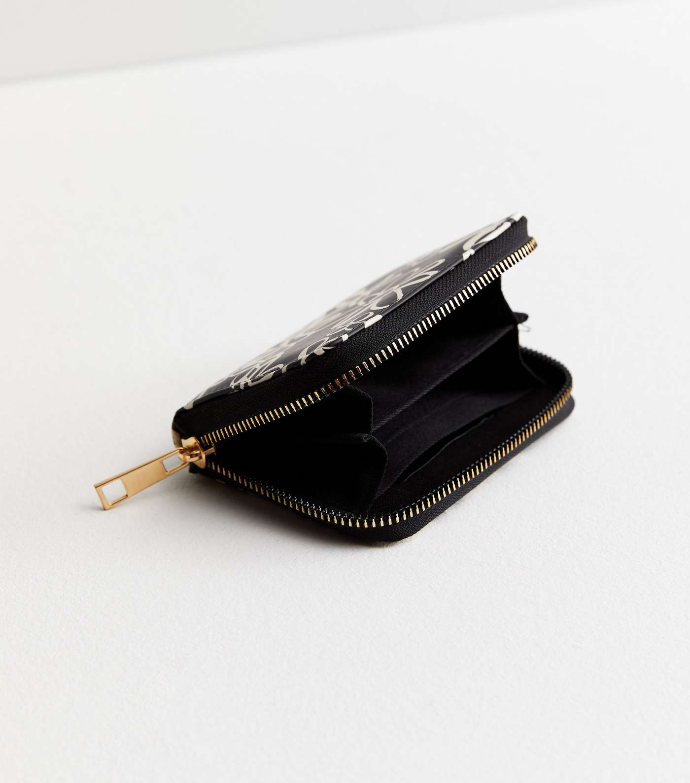 Black Floral Leather-Look Small Purse Image 3