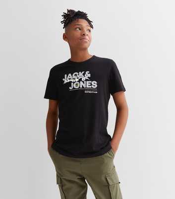 Jack & Jones Junior Black Crew Neck Short Sleeve Logo T-Shirt