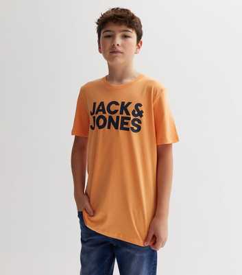 Jack & Jones Junior Orange Logo T-Shirt