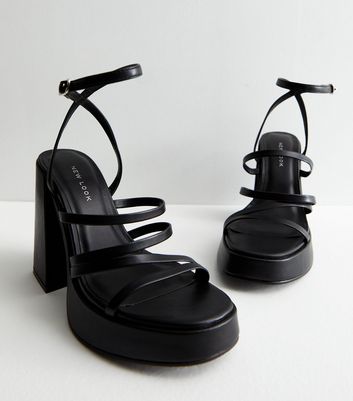 New look hotsell black strappy shoes