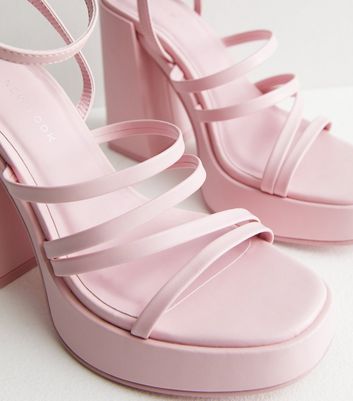 Pink suede cheap strappy heels