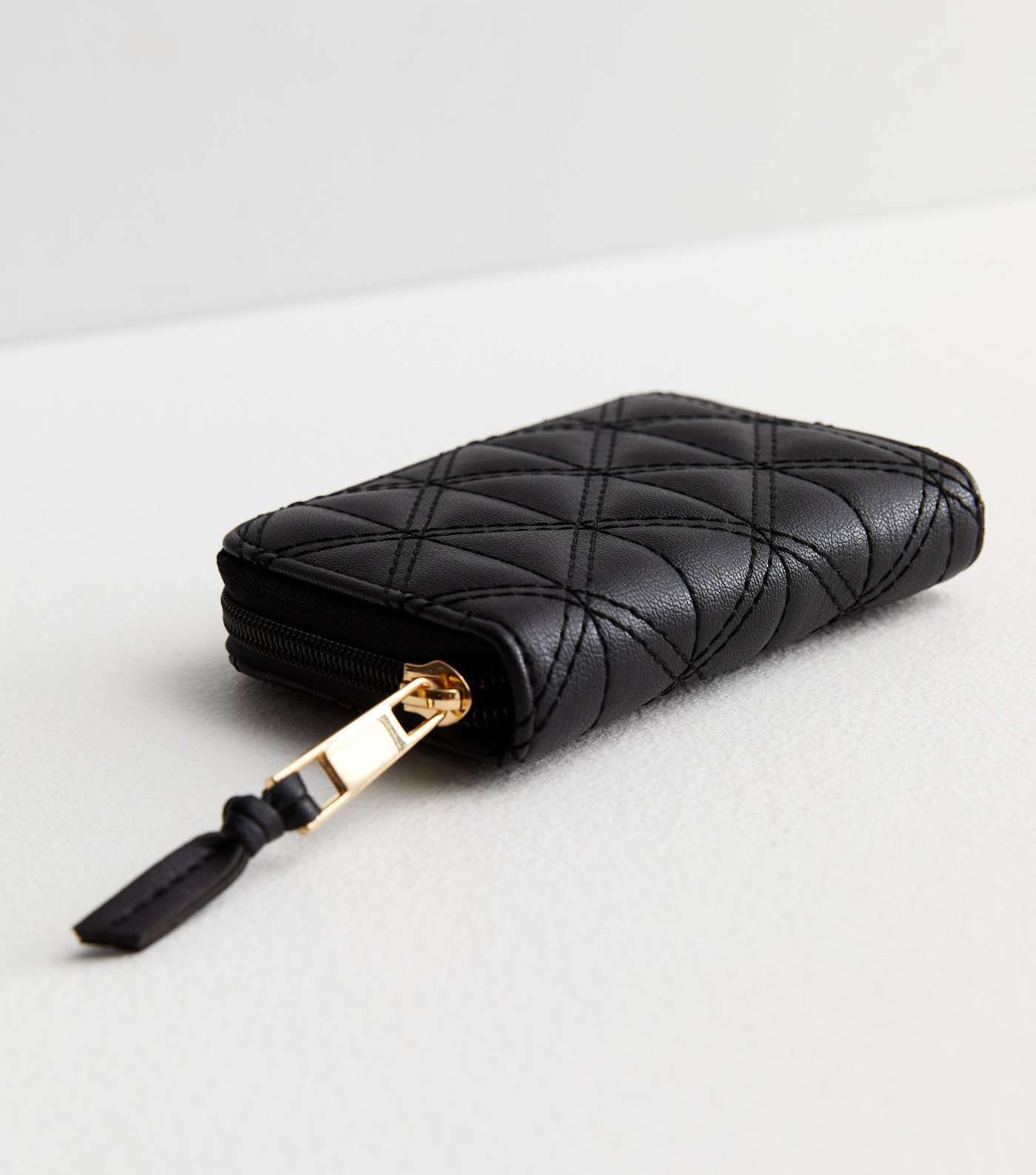 Black Quilted Leather-Look Purse Image 2