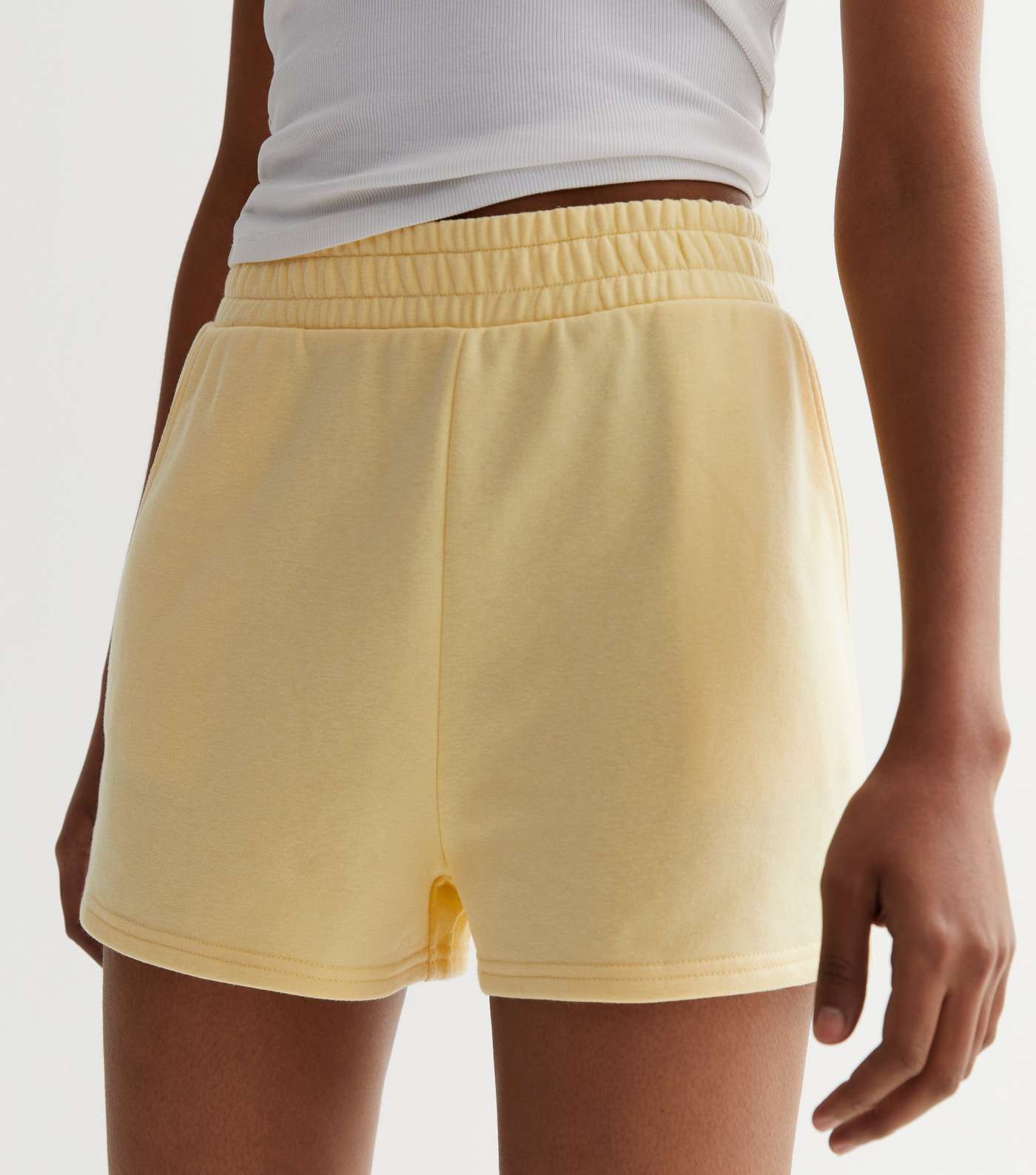 Pale Yellow Jogger Shorts