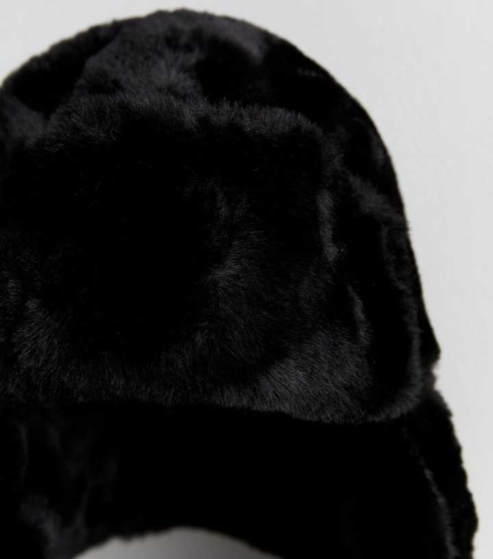 The Calgary Faux Fur Ladies Trapper Hat in Black at Fur Hat World