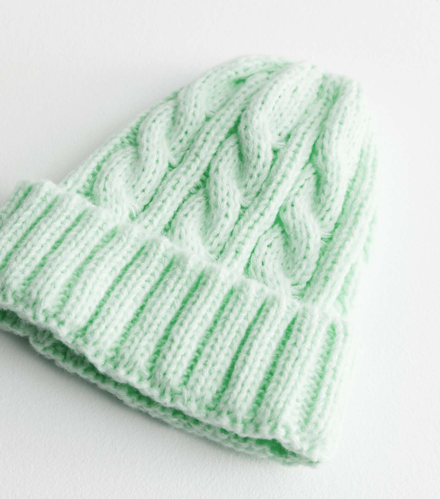 Mint Green Cable Beanie Image 3