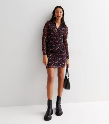 New look floral mesh dress fashion