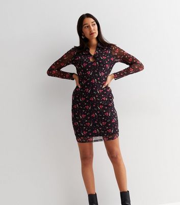 New look hotsell floral mesh dress