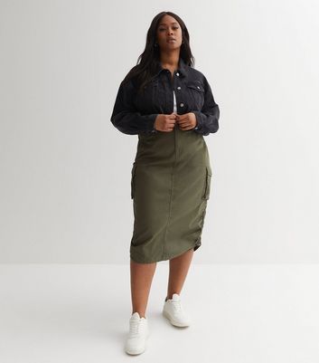 Plus size shop khaki full skirt