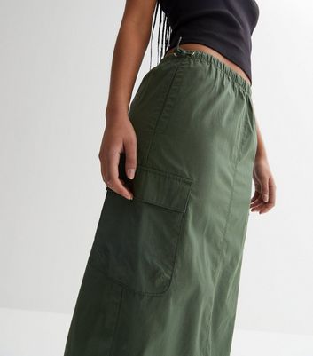 khaki pocket skirt