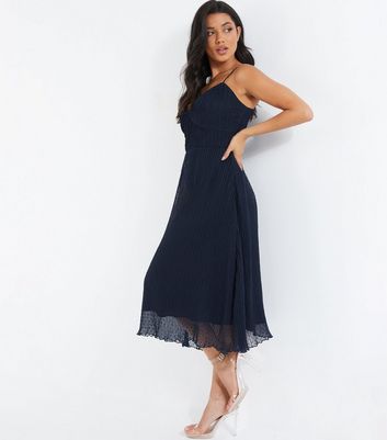 Navy blue best sale chiffon dress