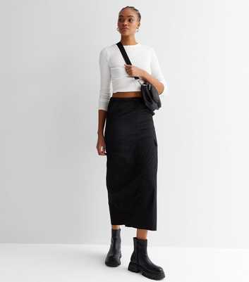 Tall Black Parachute Midaxi Skirt