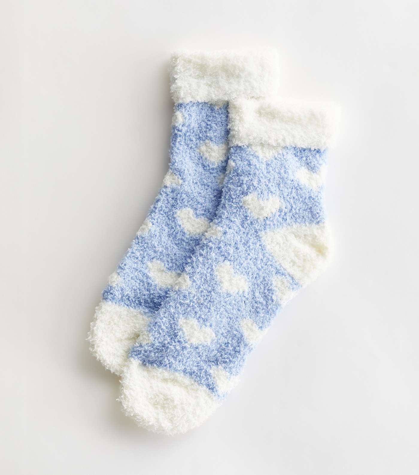Blue Heart Fluffy Socks