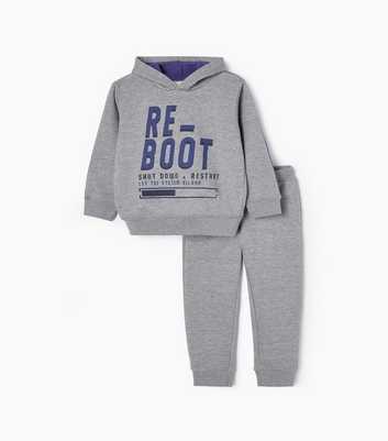 Zippy Pale Grey Hoodie and Joggers Lounge Set with Reboot Logo