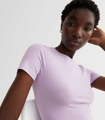 Lilac Jersey Short Sleeve Crop T-Shirt