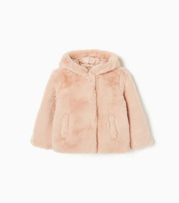Zippy Pink Faux Fur Hooded Coat