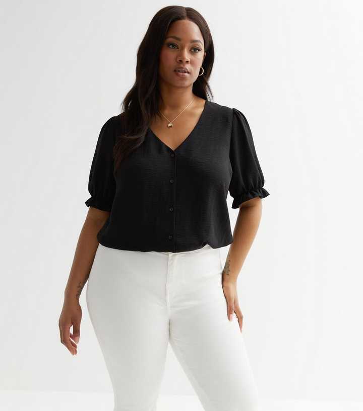 https://media3.newlookassets.com/i/newlook/854370601/womens/clothing/tops/curves-black-short-frill-sleeve-blouse.jpg?strip=true&qlt=50&w=720