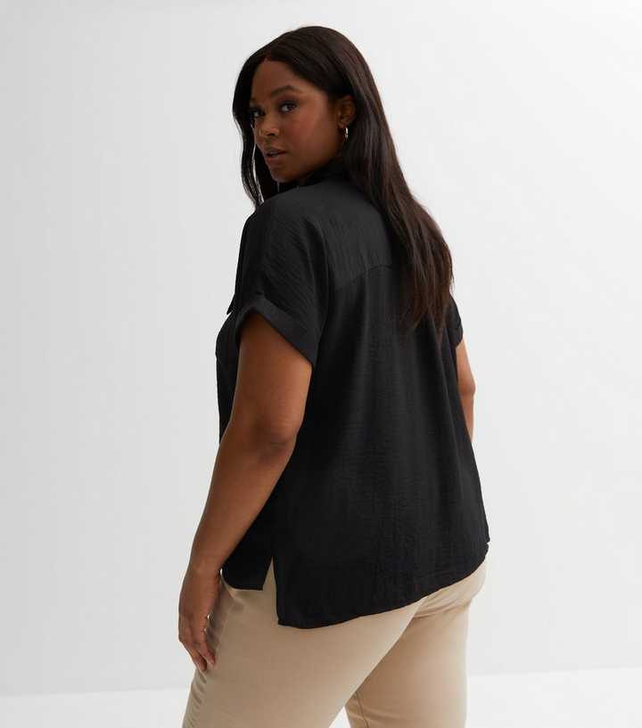 black linen blouse plus size