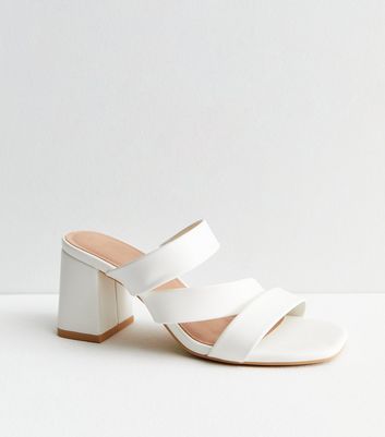 White open toe mule hot sale heels