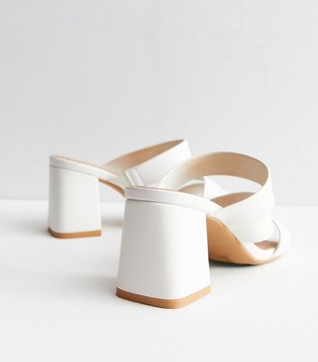 White mule best sale heel sandals