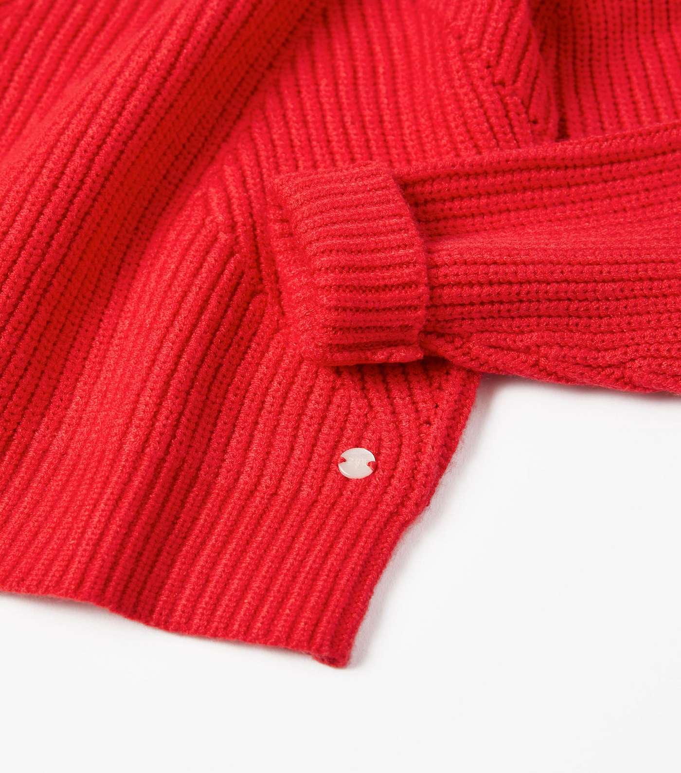 Zippy Red Chunky Knit High Neck Jumper Image 3