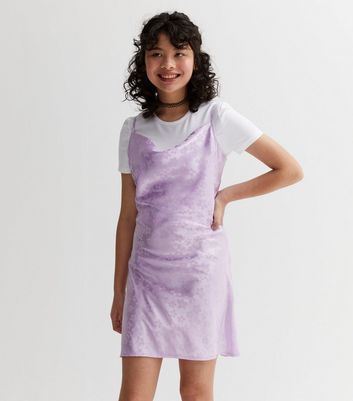 Lilac satin hotsell mini dress