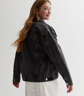 Black denim jacket on sale girls