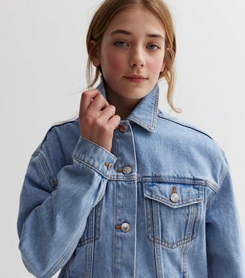 Girls oversized 2024 denim jacket