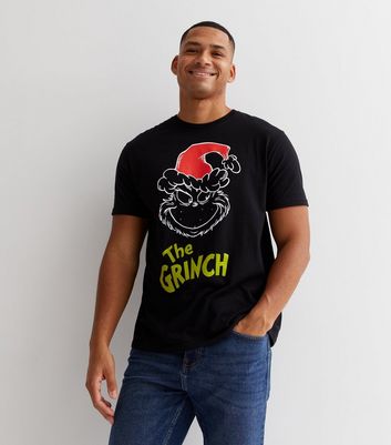 Black The Grinch Logo Christmas T Shirt New Look