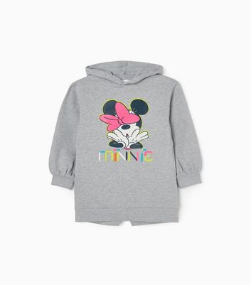 Zippy Pale Grey Minnie Mouse Logo Hoodie Dress