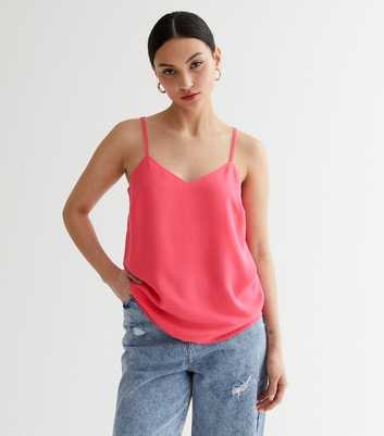 Petite Bright Pink Cross Back Cami