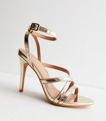 New look 2025 gold strappy heels