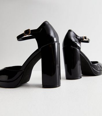 Black and Gold Platform Chunky Heel Ankle Strap Sandals | Heels, Platform  heels chunky, Fashion shoes