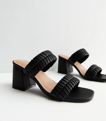 Two strap slide sandals 2024 black