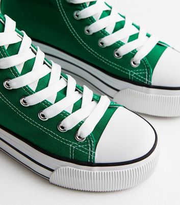 Green hot sale canvas trainers