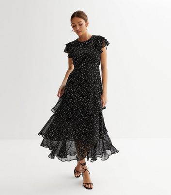 Black chiffon dress outlet midi