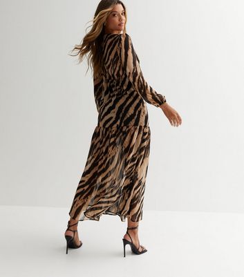 Tiger print maxi outlet dress