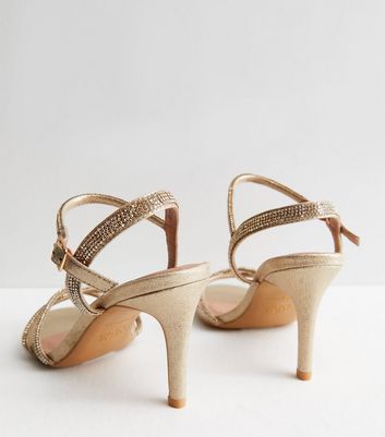 Gold high clearance heels wide fit