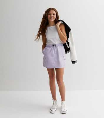 Girls Lilac Parachute Cargo Skirt