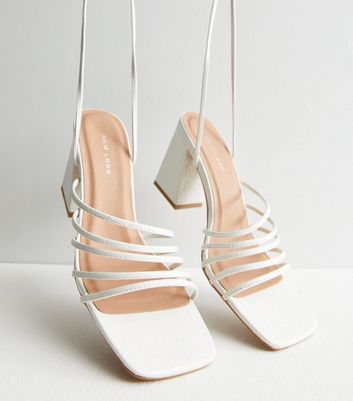 New look white deals sandal heels