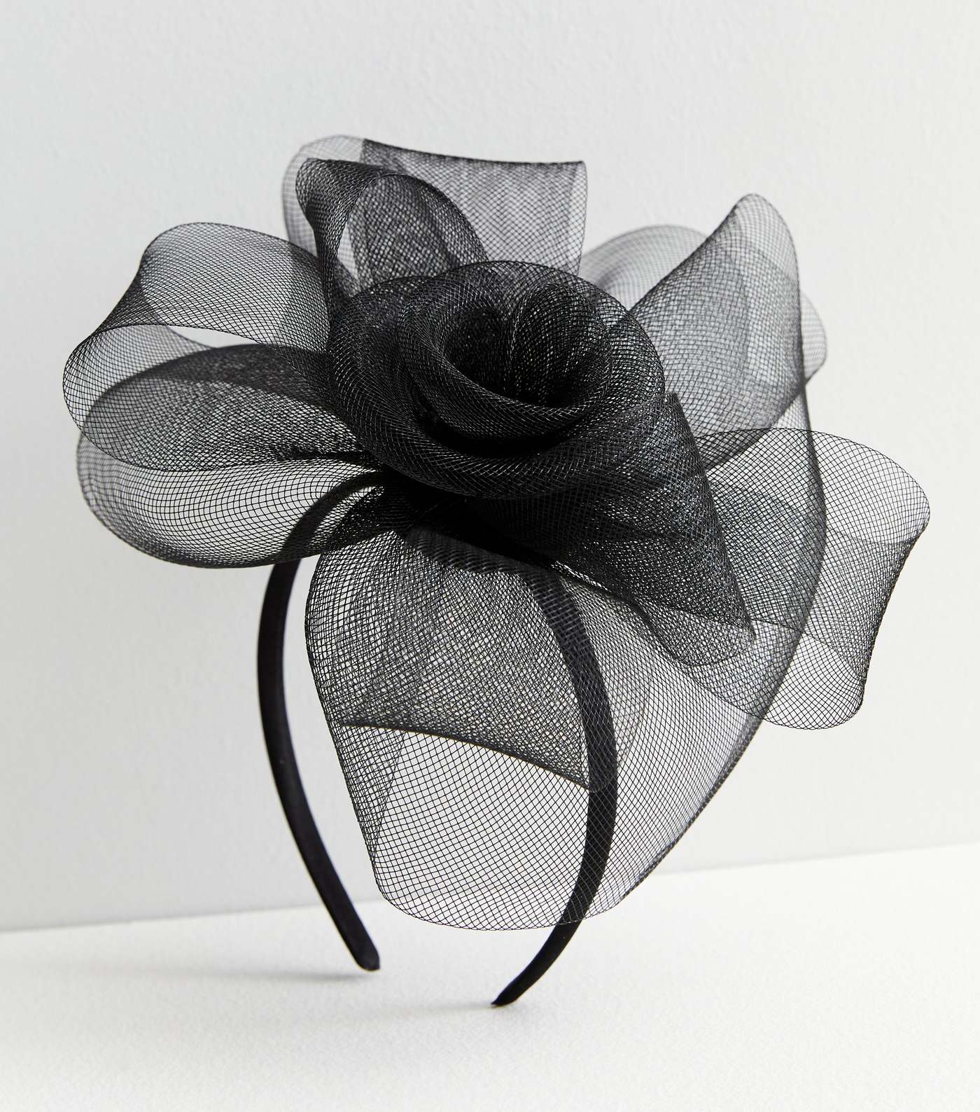 Black Flower Fascinator Headband Image 2